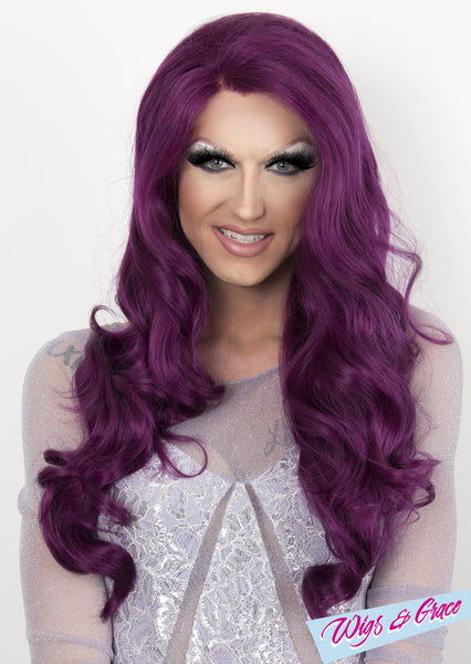 PURPLE APHRODITE - Wigs and Grace , drag queen wig, drag queen, lace front wig, high quality wig, rupauls drag race wig, rpdr wig, kim chi wig