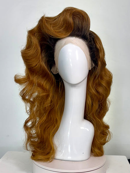 ROOTED COPPER WAVES PRE-STYLED WIG