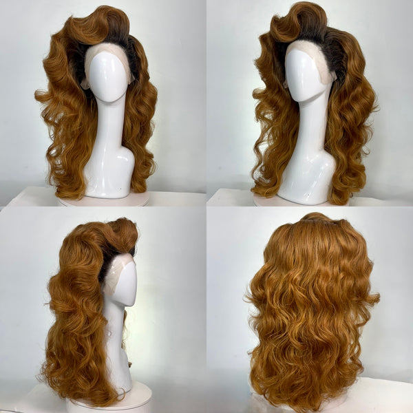 ROOTED COPPER WAVES PRE-STYLED WIG