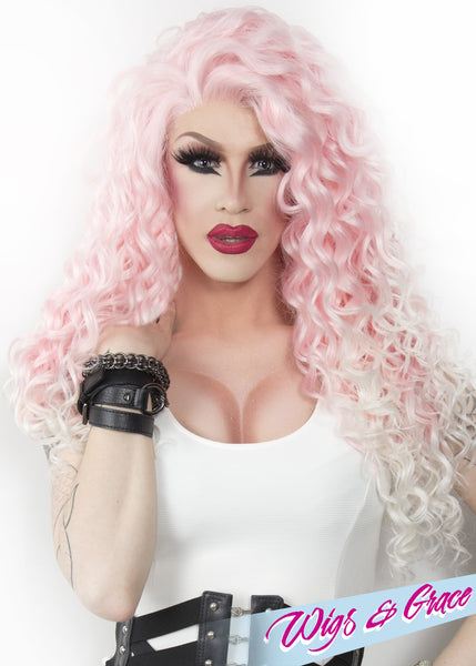 PINK / BEYOND PLATINUM ESMERALDA - Wigs and Grace , drag queen wig, drag queen, lace front wig, high quality wig, rupauls drag race wig, rpdr wig, kim chi wig