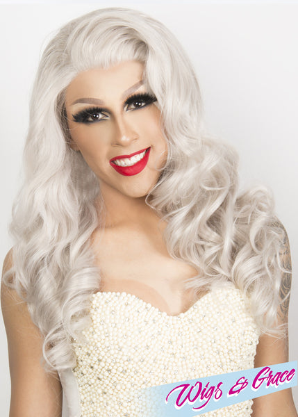 SILVER APHRODITE - Wigs and Grace , drag queen wig, drag queen, lace front wig, high quality wig, rupauls drag race wig, rpdr wig, kim chi wig