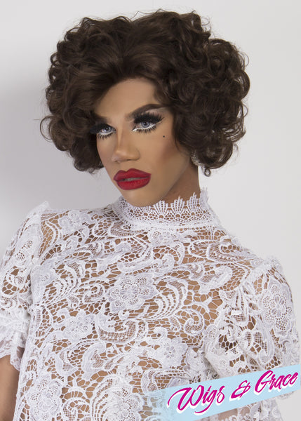 BRUNETTE HOLLY - Wigs and Grace , drag queen wig, drag queen, lace front wig, high quality wig, rupauls drag race wig, rpdr wig, kim chi wig