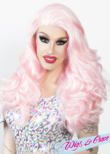 LEGALLY PINK APHRODITE - Wigs and Grace , drag queen wig, drag queen, lace front wig, high quality wig, rupauls drag race wig, rpdr wig, kim chi wig